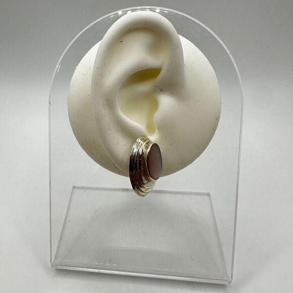Mother of Pearl and Stamped Sterling silver post/ stud earrings! - Picture 14 of 15